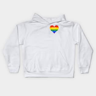 Love is Love rainbow heart with white background Kids Hoodie